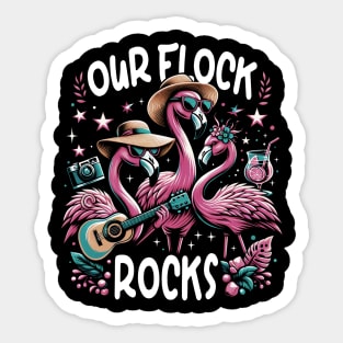 Graceful Guardians Flamingo Majesty, Ideal Tee for Nature Admirers Sticker